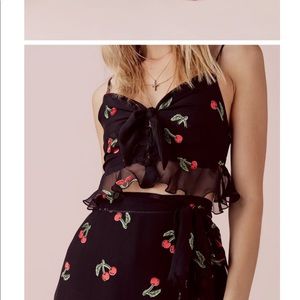Cherry twist crop top by For Love & Lemons.